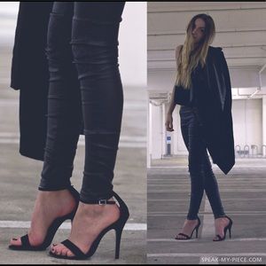 Nasty Gal Shoe Cult Black Strappy Heels